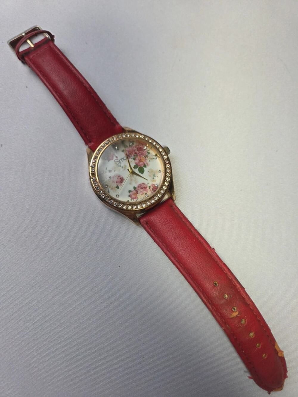 Simone Red and Gold Floral Watch